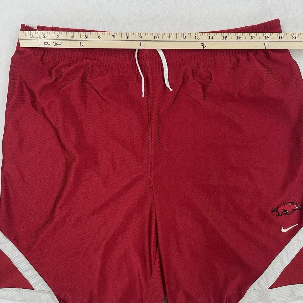 Vintage Nike Shorts Arkansas Razorbacks Mens M Red Satin Dazzle Retro Activewear